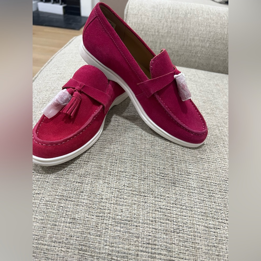 Hotter Women's Vibrant Red Suede Loafers